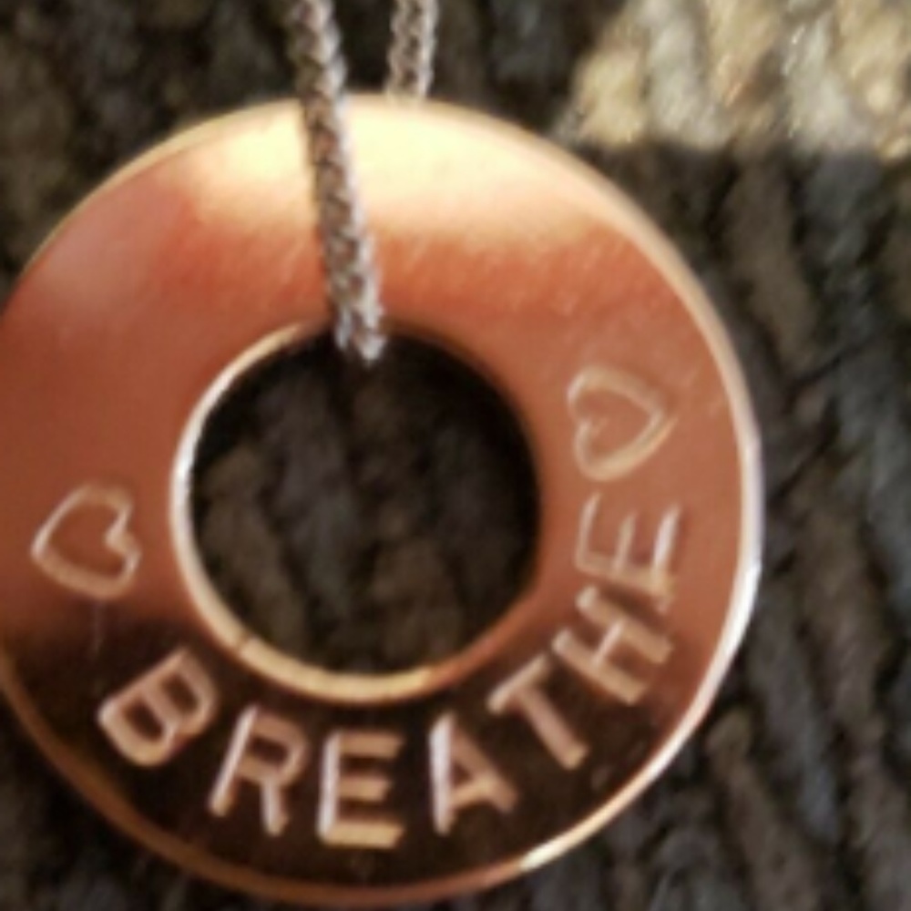 Rose Gold MyIntent charm and necklace-"Breathe"